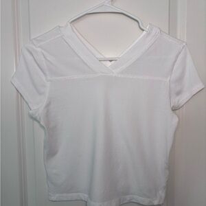 NWOT Free People Movement Women's White V-Neck Top rugby style